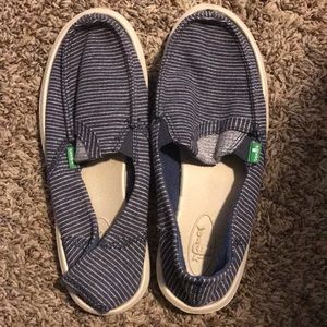 Blue and white striped pick pocket slip on Samuel